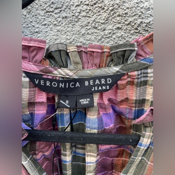 Veronica Beard Destiny Minidress Olive Pink Size 8 NWT - Picture 9 of 10